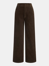 Mid-Waist Corduroy Straight-Leg Pants