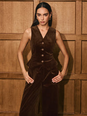 Button-Front Corduroy Vest