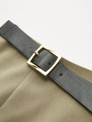 Belted Asymmetrical Drape Skirt