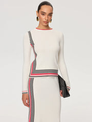Striped Wool-Blend Knit Top