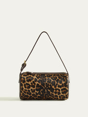 Leopard Print Barrel Bag