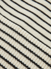 Slit Hem Off-Shoulder Striped Sweater