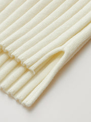 Color-Block Mock Neck Ribbed Knit Top