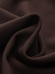 Faux Leather Panel Midi Skirt with Belt