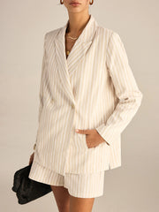 Striped Double-Breasted Blazer