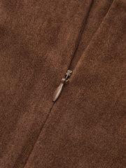 Suede Effect Ruched Sleeveless Vest