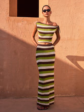 Striped Knit Maxi Skirt