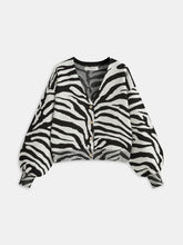 Zebra Print Puff Sleeve Cardigan