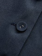 Denim V-Neck Ruched Midi Dress