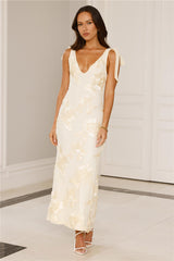 Golden Doll Mesh Maxi Dress Yellow