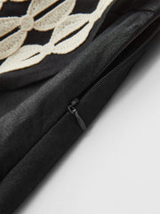 Color-Block Woven-Trim Wrap Mini Skirt