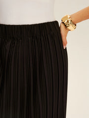 Pleated Elastic Waist Maxi Skirt