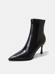 Pointed Toe Kitten Heel Ankle Boots