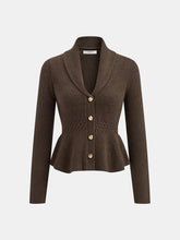 Shawl Collar Peplum Knit Cardigan