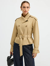 Double-Breasted Belted Trench Coat