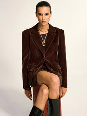 Velvet Shawl Collar Blazer