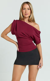 Nalfie Top - Asymmetrical Top in Wine