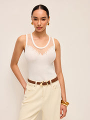 Sheer Mesh Detail Knit Top