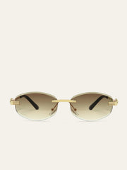 Golden Rimless Gradient Sunglasses