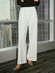 Mid-Waist Casual Wide-Leg Pants