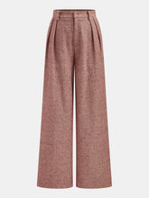 Herringbone Wool-Blend Wide-Leg Pants