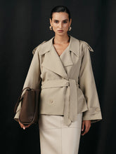 Wide Lapel Belted Trench Coat