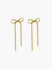 Metal Ribbon Bow Earrings