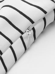 Striped Peplum Top with Contrast Straps