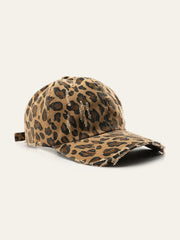 Distressed Leopard Print Hat