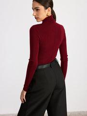 Reversible Turtleneck Wool Blend Sweater