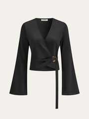 Bell Sleeves Wrap Top