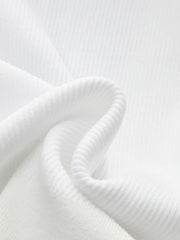 Knitted and Denim Contrast Button Top