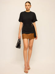 Belted Short-Sleeve Top