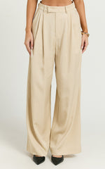 Clarke Pants - High Waist Wide Leg Pants in Stone