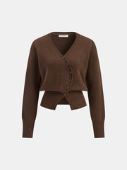 Asymmetric Button Front Cardigan