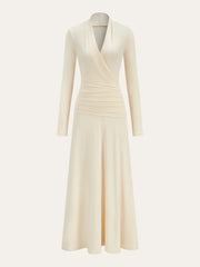 Pleated Fishtail Long Dress