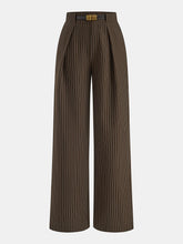 Belted Striped Smart Pants