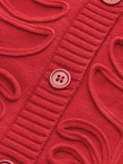 Embroidered Crew Neck Knit Top