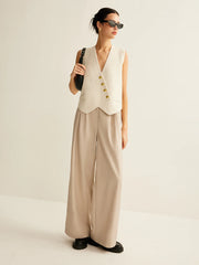 Asymmetrical Button Sweater Vest