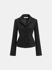 Tweed Fitted Lapel Blazer