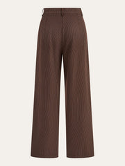 Mid-Waist Pinstriped Wide-Leg Pants
