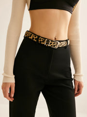 Leopard Printed Buckle Belt