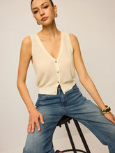 V-Neck Button Knitted Tank Top