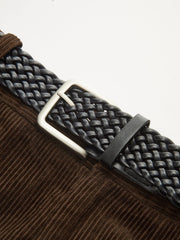 Mid-Waist Corduroy Belted Pants