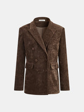 Double Breasted Velvet Blazer