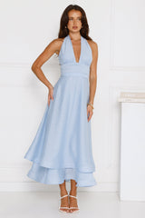 Opal Glow Halter Maxi Dress Blue