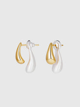 Two-Tone Water Drop Earrings