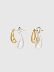 Two-Tone Water Drop Earrings