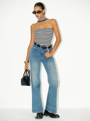 Striped Reversible Halter Neck Top