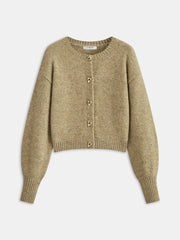 Triangle Button Wool Blend Cardigan